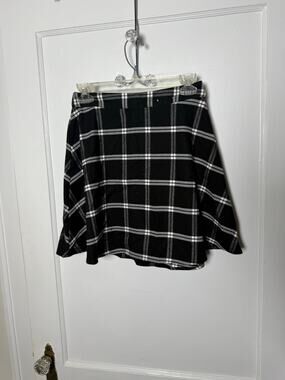 Old Navy Black White Plaid School Girl Academia Preppy Gossip Girl Skirt 0